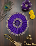 Royal Purple Net Laddu Gopal Poshak with Pagdi & Mala