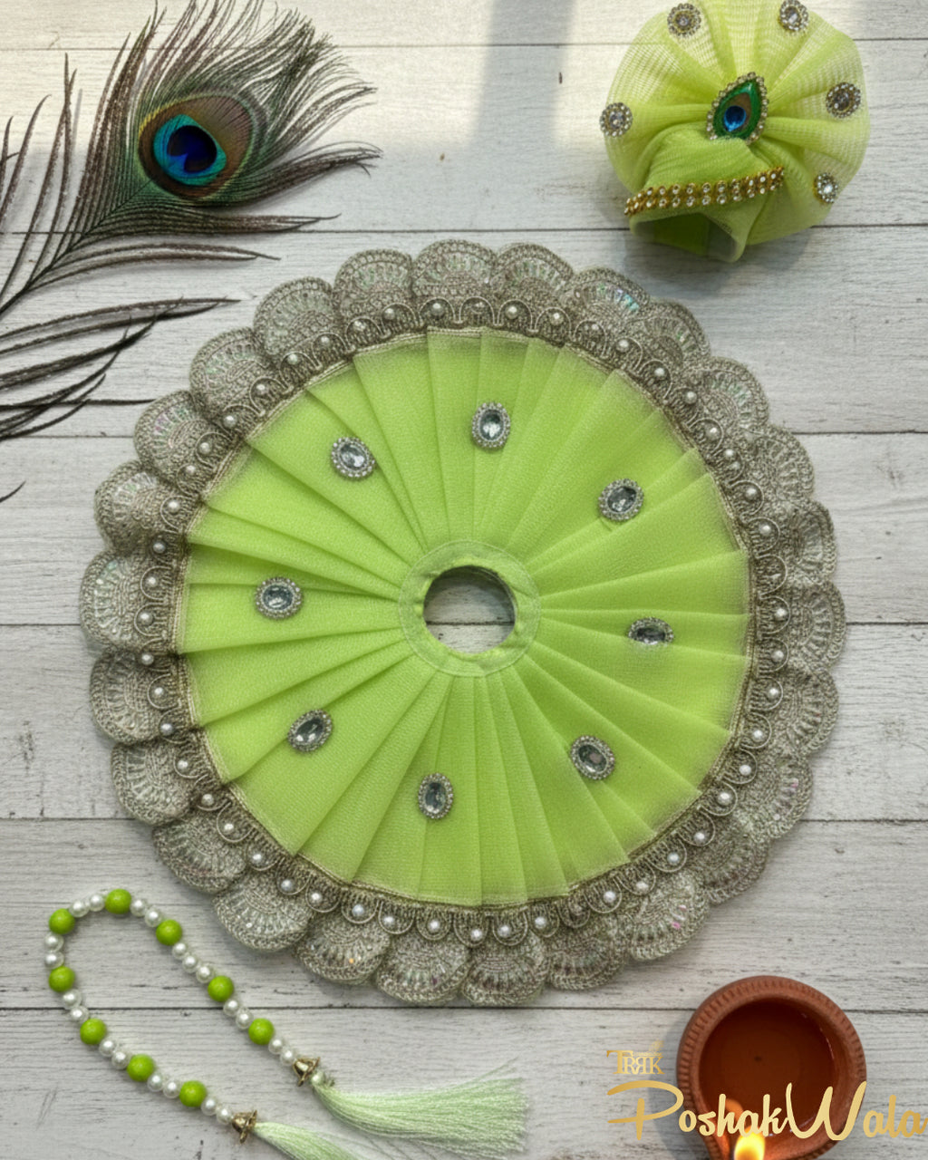 Vasant Shringar Green Laddu Gopal Poshak