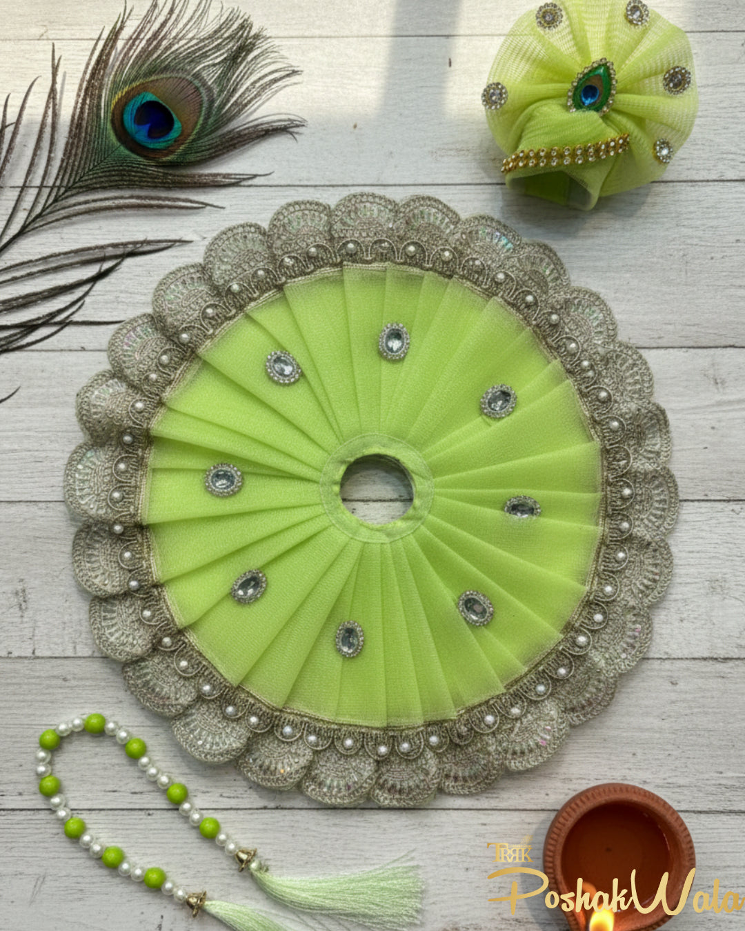 Vasant Shringar Green Laddu Gopal Poshak